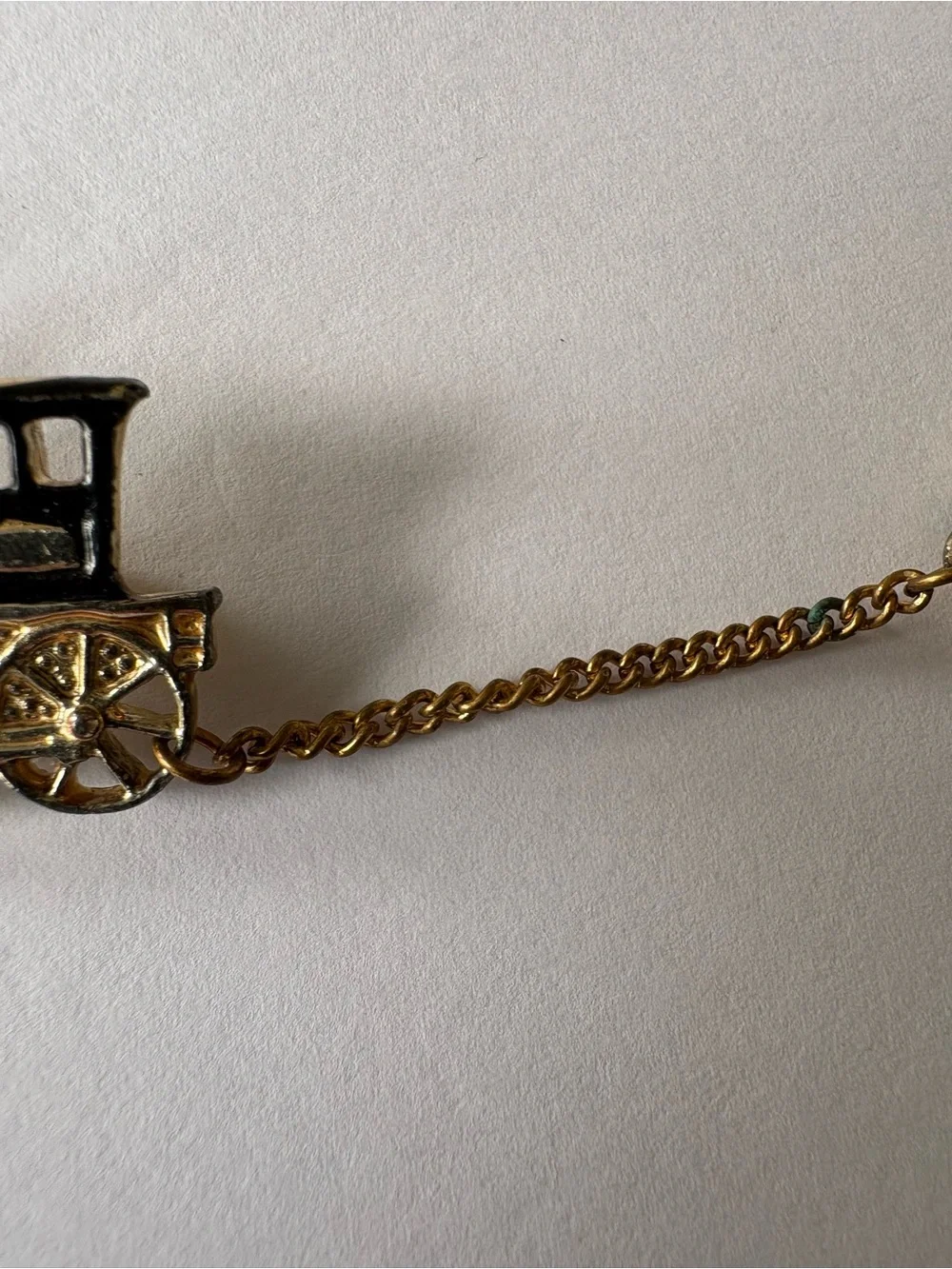 Vintage Gold Tone Steam‎ Locomotive Train Wagon Collectible Brooch Lapel Pin
